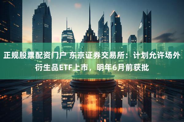 正规股票配资门户 东京证券交易所：计划允许场外衍生品ETF上市，明年6月前获批